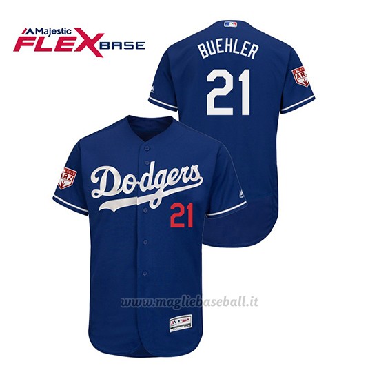 Maglia Baseball Uomo Los Angeles Dodgers Walker Buehler 2019 Entrenamiento De Primavera Flex Base Blu